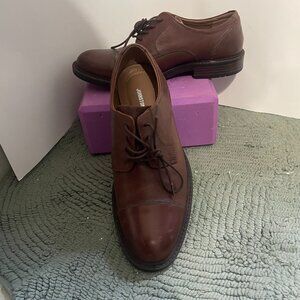 Johnston Murphy Derby Shoes 8M Brown Tabor Cap Toe